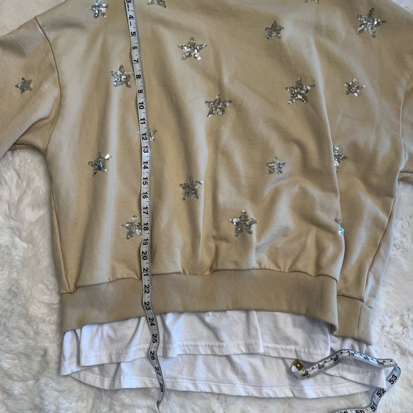 SISTER NANCY Beige Novelty Sweatshirt with Star Embellishments - Picture 6 of 6